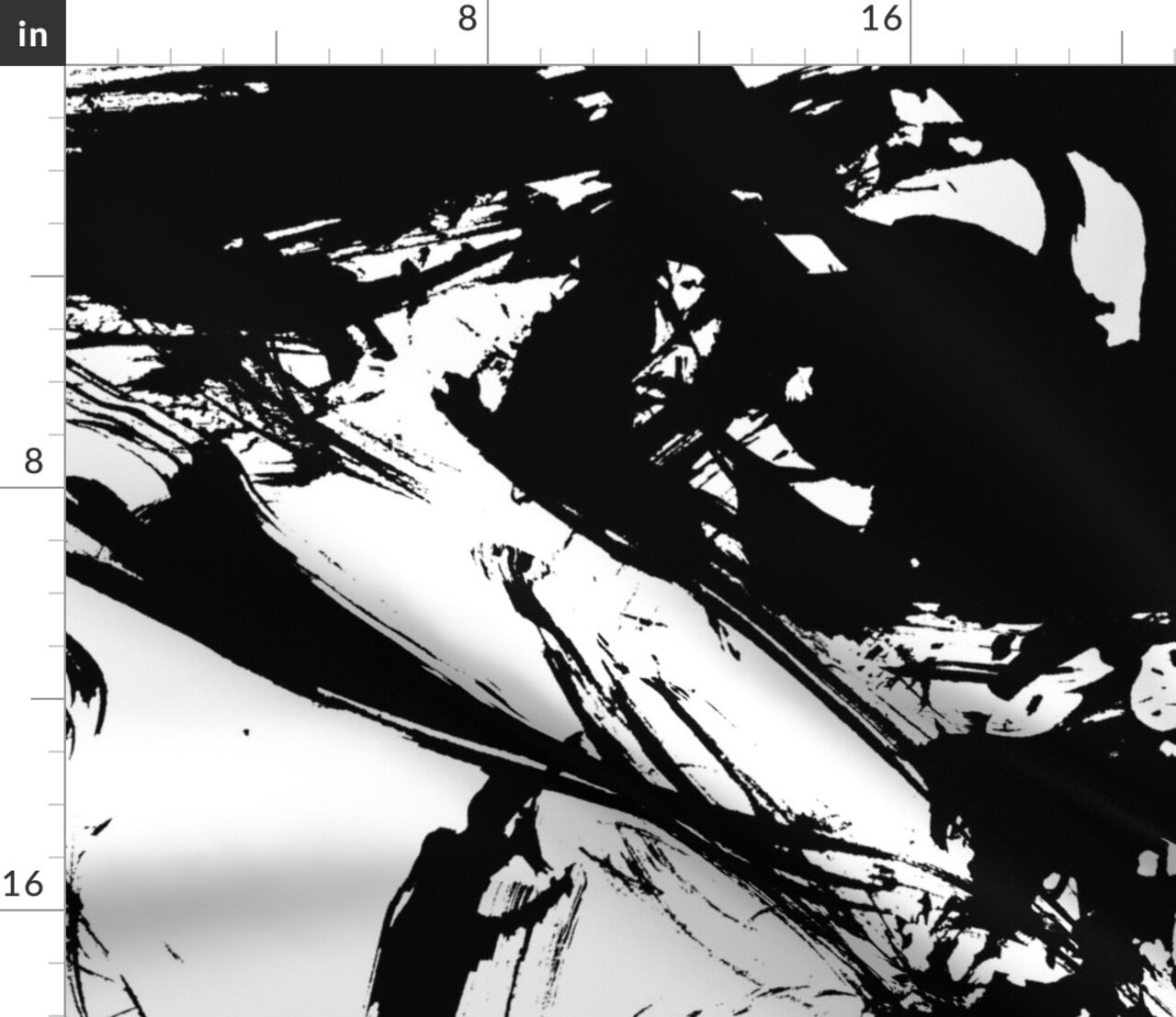 Ink Splatters Charcoal Gray White Abstract Modern Paint Swirls Custom Printed Fabric by Spoonflower Various Fabrics by the Yard or Fat Quarter